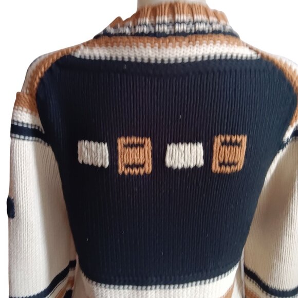 Vintage Women's Large Sweater 1970's Groovy Boho Ski Bunny Long Sleeve Knit - Picture 4 of 11